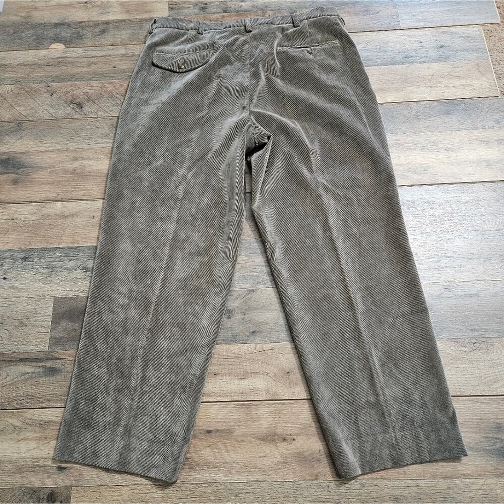 TravelSmith Tan Corderoy Mens Pleated Pants 35 - Picture 5 of 6